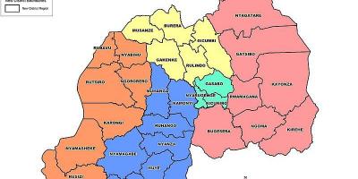地图卢旺达的省份地图