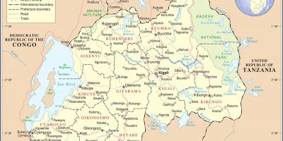 地图上的地图卢旺达周边国家
