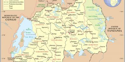 地图的行政地图卢旺达问题